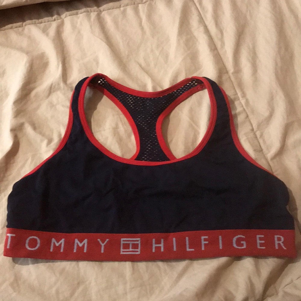 Tommy Hilfiger sports bra navy blue and red